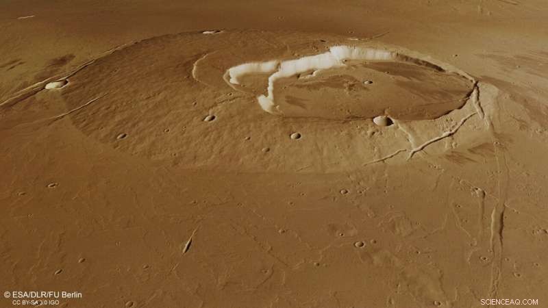 ESA’s Mars Express Unveils Jovis Tholus Volcano and Impact Crater in New High‑Resolution Image