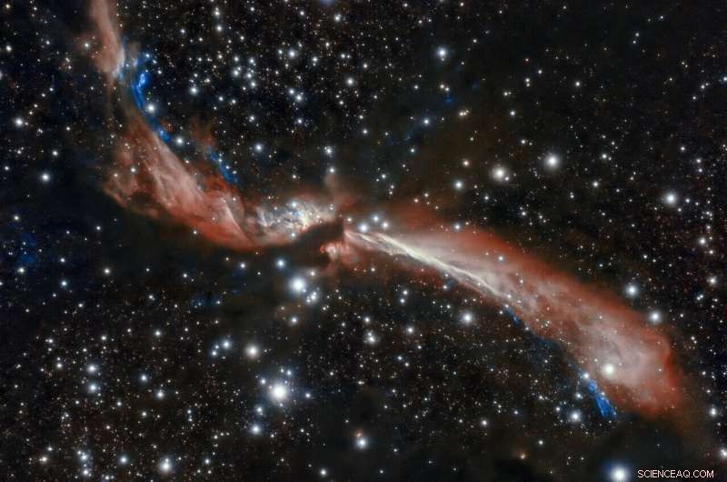 Gemini South Reveals Curved Jets from Young Stars