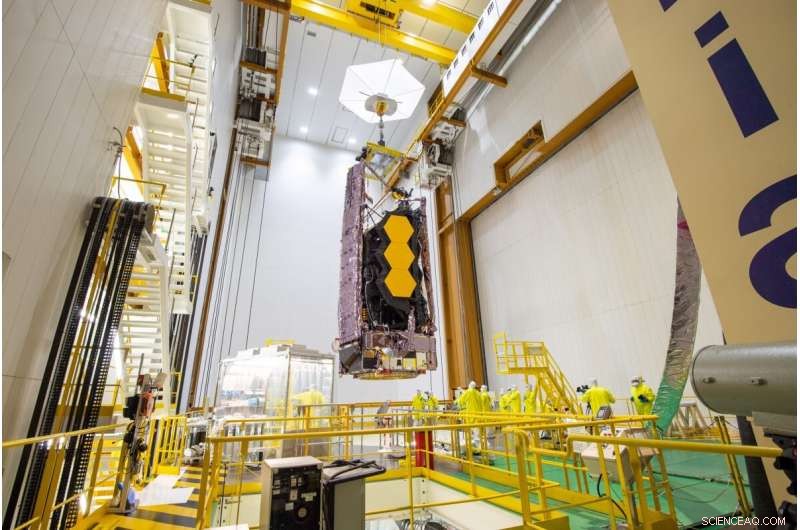 NASA’s James Webb Telescope Secured on Ariane 5 for Launch from French Guiana