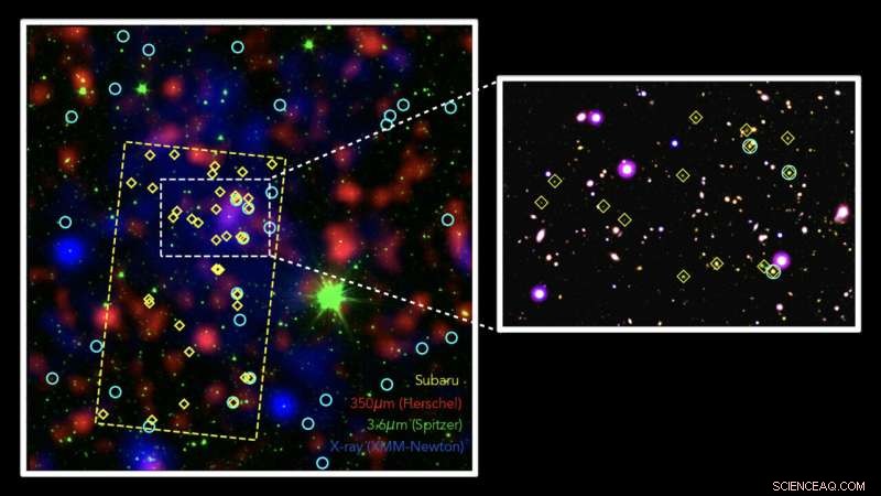 Astronomers Identify Vast Galaxy Cluster as Cosmic Shipyard in Distant Universe