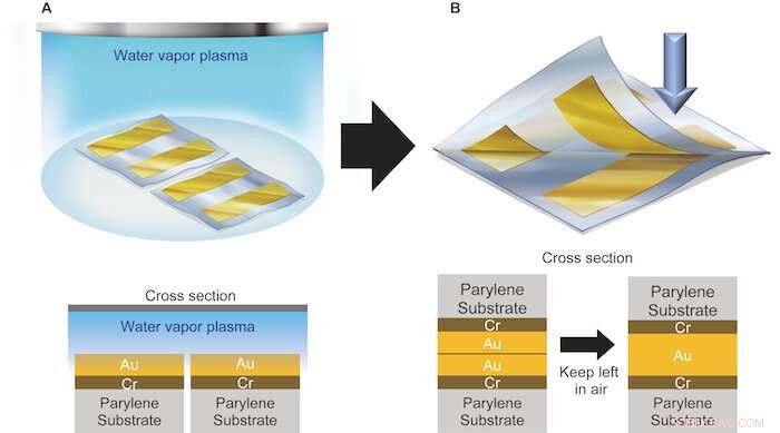RIKEN Researchers Enhance Flexible Electronics Fabrication with Gold and Water-Vapor Plasma