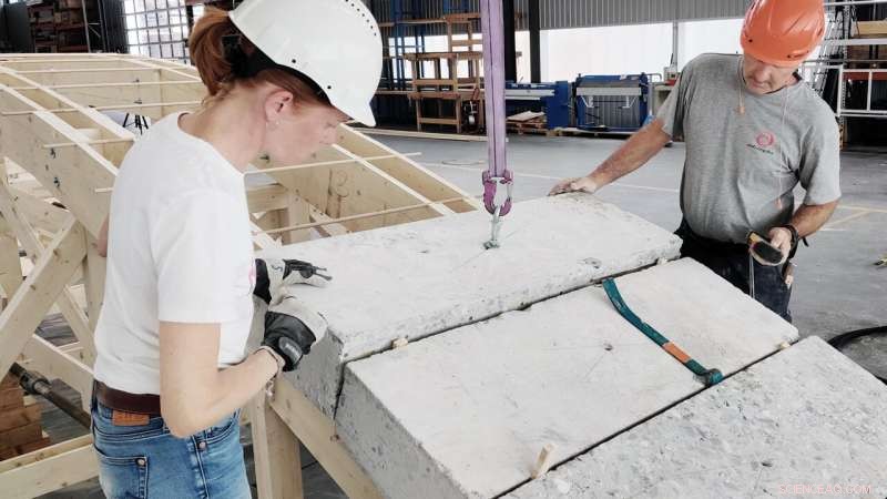 Innovative Concrete Recycling: Building a Footbridge with Reused Blocks