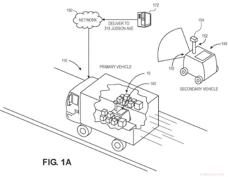 Amazon Patents Secondary Delivery Vehicle for Last-Mile Delivery