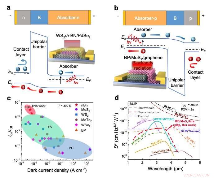 Advancing Infrared Detection: 2D Material-Based Unipolar Barrier Photodetectors Reduce Dark Current