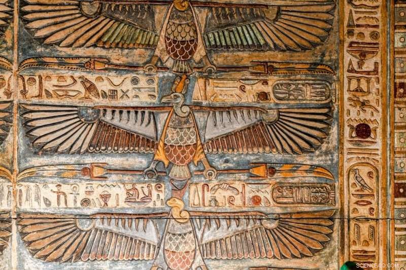 Ancient Ceiling Frescoes Unearthed at Esna s Temple of Khnum