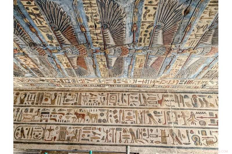 Ancient Ceiling Frescoes Unearthed at Esna s Temple of Khnum