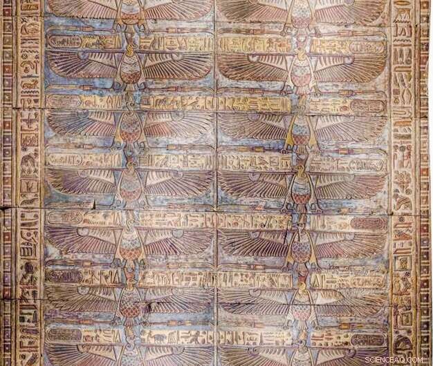 Ancient Ceiling Frescoes Unearthed at Esna s Temple of Khnum