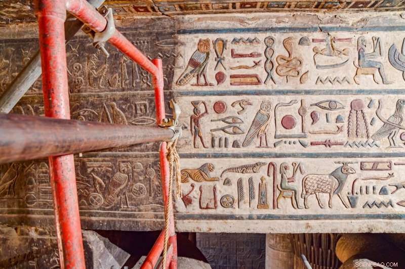 Ancient Ceiling Frescoes Unearthed at Esna s Temple of Khnum