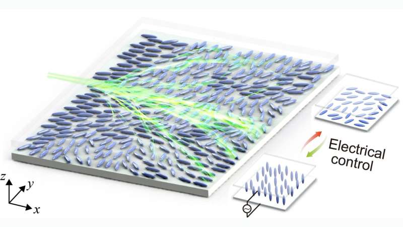 Electrical Tuning of Light Flow in Liquid Crystals: A New Study