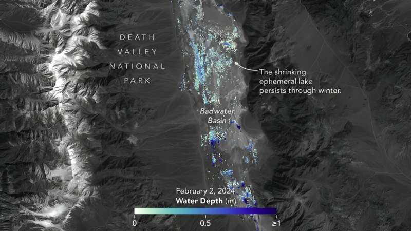 SWOT Satellite Maps Death Valley Lake Depth During Recent Flooding