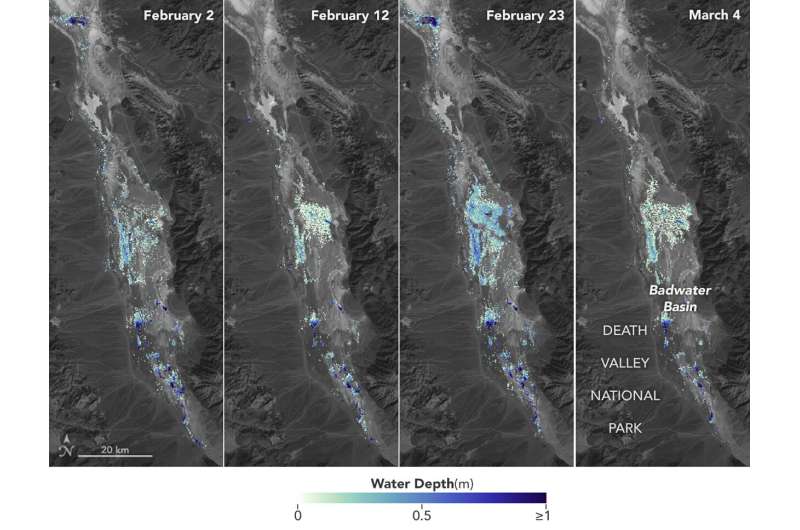 SWOT Satellite Maps Death Valley Lake Depth During Recent Flooding