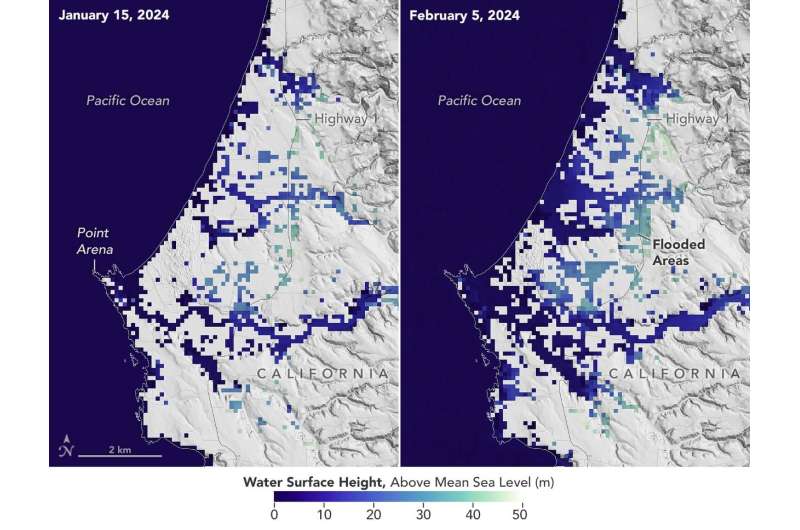 California Coastal Flooding Captured by NASA Satellite Imagery