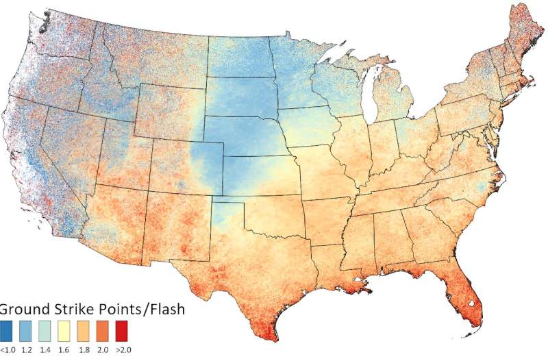 Lightning Strike Maps: Unprecedented Detail on Annual Ground Strikes
