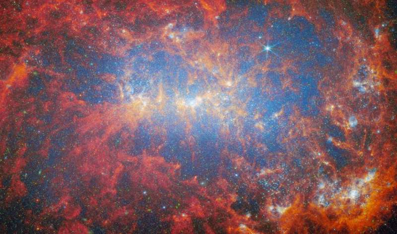 James Webb Telescope Captures Stunning Image of Starburst Galaxy NGC 4449
