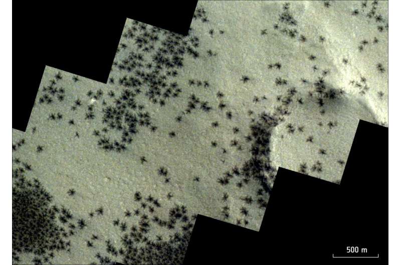 Mars Spider Features: New Images from ExoMars Trace Gas Orbiter
