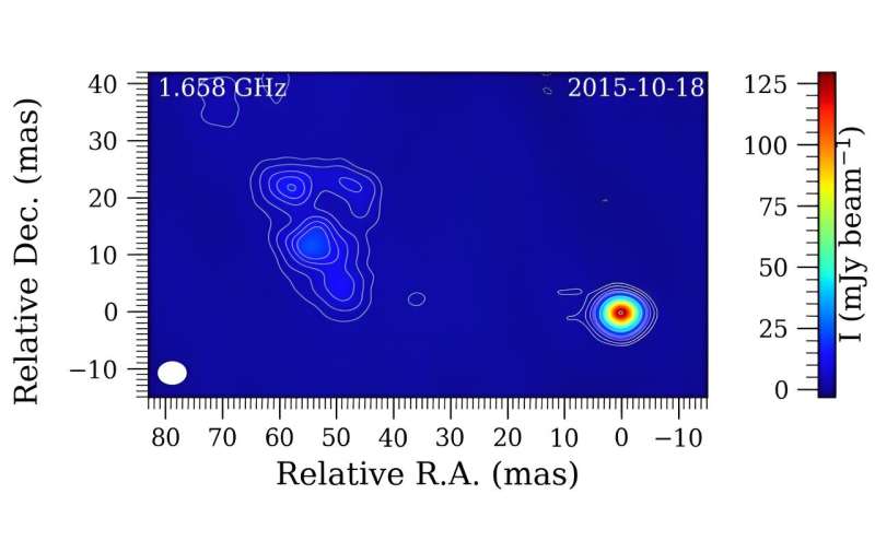 VLBI Reveals Radio Jet Structure of Powerful Quasar PKS 2215+020