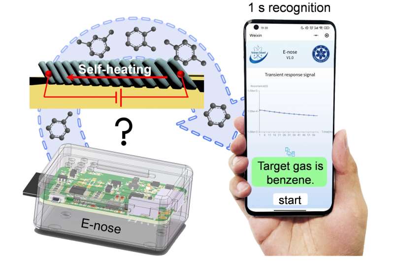 Self-Heating E-Nose for Rapid Gas Molecule Identification | ACS Sensors Study