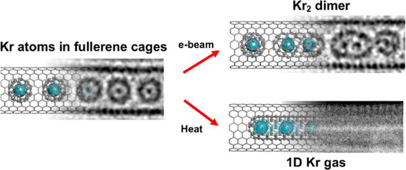 Krypton Atoms Confined in Carbon Nanotubes: A Breakthrough in Gas Physics