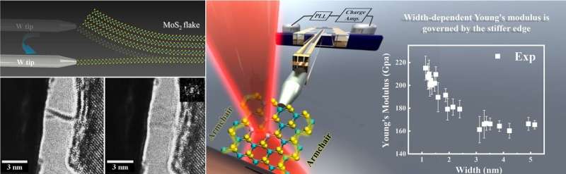 Mechanical Properties of Molybdenum Disulfide Nanoribbons with Armchair Edges: A New Measurement Method