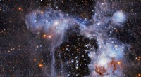Hubble Image Reveals Superbubble Sculpting the N44 Nebula