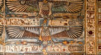 Ancient Ceiling Frescoes Unearthed at Esna s Temple of Khnum